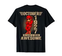 (En la Parte Trasera) Agosto 99 Cumpleaños Mujeres 1927 Impresionante Oso de Peluche Camiseta
