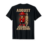 (En la Parte Trasera) Agosto 99 Cumpleaños Mujeres 1927 Impresionante Oso de Peluche Camiseta