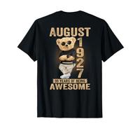 (En la Parte Trasera) Agosto de 1927 99 cumpleaños 99 años Oso de Peluche Camiseta