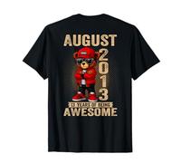 (En la Parte Trasera) Agosto de 2013 cumpleaños 13 años Oso de Peluche Camiseta