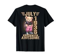 (En la Parte Trasera) Julio 1936 90 Cumpleaños 90 años Oso de Peluche Camiseta