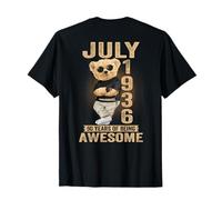 (En la Parte Trasera) Julio de 1936 90 cumpleaños 90 años Oso de Peluche Camiseta