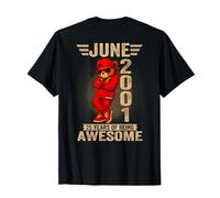 (En la Parte Trasera) Junio 2001 25 cumpleaños 25 años Oso de Peluche Camiseta