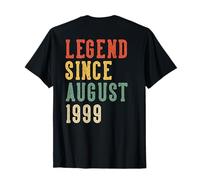 (En la Parte Trasera) Leyenda 27 de Agosto Cumpleaños 1999 Mujeres 27 años Camiseta