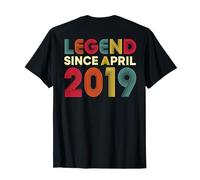 (En la Parte Trasera) Leyenda Abril 2019 7º cumpleaños Mujeres 7 años Camiseta