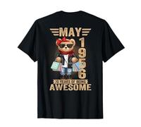 (En la Parte Trasera) Mayo 70 Cumpleaños Hombres Mujeres 1956 Oso de Peluche Camiseta