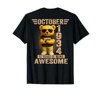 (En la Parte Trasera) Octubre 1934 92 cumpleaños 92 años Oso de Peluche Camiseta