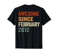 (En la Parte Trasera) Retro febrero 2012 14 años 14 cumpleaños Camiseta