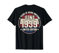 (En la Parte Trasera) Vintage 87 cumpleaños Decoraciones Hombres 87 años 1939 87 Camiseta