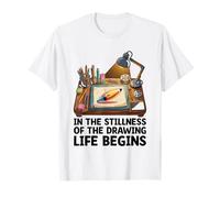 En La Quietud Del Dibujo La Vida Comienza Dibujo De Animación Camiseta