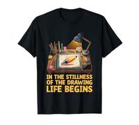 En La Quietud Del Dibujo La Vida Comienza Dibujo De Animación Camiseta