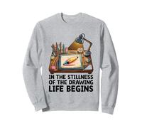En La Quietud Del Dibujo La Vida Comienza Dibujo De Animación Sudadera