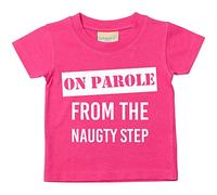 En Libertad Condicional de la camiseta de Naughty paso para bebé disponible en tamaños 0 - 6 meses a 14 - 15 años, varios colores disponibles rosa rosa Talla:14-15 Years