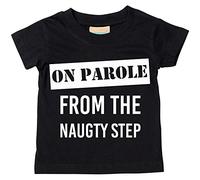 En Libertad Condicional de la camiseta de Naughty paso para bebé disponible en tamaños 0 - 6 meses a 14 - 15 años, varios colores disponibles negro negro Talla:7-8 Years