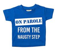 En Libertad Condicional de la camiseta de Naughty paso para bebé disponible en tamaños 0 - 6 meses a 14 - 15 años, varios colores disponibles azul azul Talla:6-12 meses