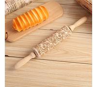 en madera de 14 pulgadas de rodadura de Navidad, pernos de balanceo en relieve en relieve para pasta de horno de rodillo antiadherente de rodillos antiadherentes para cocinar bisc B
