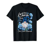 En Marzo llevamos Conciencia sobre el cáncer de Colon de Girasol y gnomo Azul Camiseta