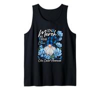 En Marzo llevamos Conciencia sobre el cáncer de Colon de Girasol y gnomo Azul Camiseta sin Mangas