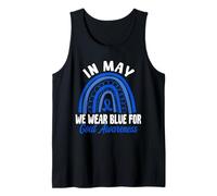 En mayo usamos azul para la conciencia de la gota Azul Boho Rainbow Camiseta sin Mangas