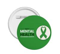 En mayo usamos verde Mes de la conciencia mental Pins Broche redondo Botón Insignia Pegatinas Letrero Pin de metal