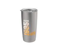 En Mes De Junio 1985 Año 1985 Retro 1985 Vintage 1985 Vaso térmico de acero inoxidable de doble pared