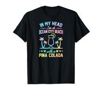 En Mi Cabeza Estoy En Ocean City Beach con Una Piña Colada Camiseta