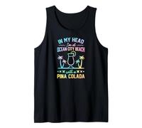 En Mi Cabeza Estoy En Ocean City Beach con Una Piña Colada Camiseta sin Mangas