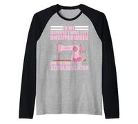 En mi defensa me quedé sin supervisión Máquina de coser Flor Camiseta Manga Raglan
