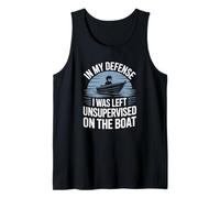 En mi defensa no estaba supervisado en el barco amantes de la pesca Camiseta sin Mangas