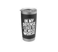 En mi defensa solía ser mucho peor Cita sarcástica Vaso térmico de acero inoxidable de doble pared