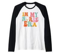 En mi era de Enfermeras Groovy Funny Nurse Enfermería Camiseta Manga Raglan