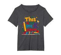 En mi era de Pre-Kínder: Esta es mi Temporada de Pre-K Camiseta, Mujer Tallas Grandes, Jaspeado Oscuro, 5XL Grande