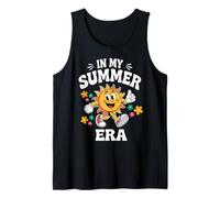 En Mi Era Verano Retro Groovy Último Día de Vacaciones Escolares Camiseta sin Mangas