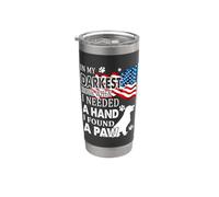 En mi hora más oscura alcanzé una mano encontró un perro de amor de patas Vaso térmico de acero inoxidable de doble pared