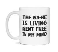 En Mi Mente, El Ba-Be Vive Sin Pagar Alquiler Taza Con Asa Taza De Café Chic Tazas De Desayuno Para Leche Cacao Escuela Hogar 330Ml