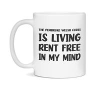 En Mi Mente, El Pembroke Welsh Corgi Vive Sin Pagar Alquiler Taza Con Asa Tazas De Cerámica Chic Tazas De Desayuno Para Escuela Cacao Bebidas Frías Y Calientes Cappuccino 330Ml