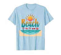 En mi Playa: Vacaciones de Verano en el paraíso Tropical Camiseta, Hombre, Azul Bebé, S