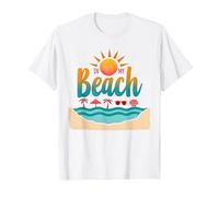 En mi Playa: Vacaciones de Verano en el paraíso Tropical Camiseta, Hombre, Blanco, S