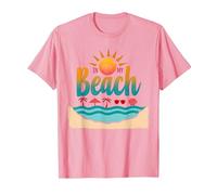 En mi Playa: Vacaciones de Verano en el paraíso Tropical Camiseta, Hombre, Rosado, S