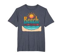 En mi Playa: Vacaciones de Verano en el paraíso Tropical Camiseta, Hombre Tallas Grandes, Azul Jaspeado, 2X Alto