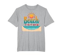 En mi Playa: Vacaciones de Verano en el paraíso Tropical Camiseta, Hombre Tallas Grandes, Gris Jaspeado, 2X Alto