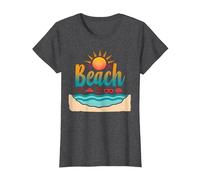En mi Playa: Vacaciones de Verano en el paraíso Tropical Camiseta, Mujer, Jaspeado Oscuro, S