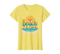En mi Playa: Vacaciones de Verano en el paraíso Tropical Camiseta, Mujer, Limón, S
