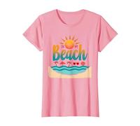 En mi Playa: Vacaciones de Verano en el paraíso Tropical Camiseta, Mujer, Rosado, S
