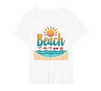 En mi Playa: Vacaciones de Verano en el paraíso Tropical Camiseta, Mujer Tallas Grandes, Blanco, 2XL Grande