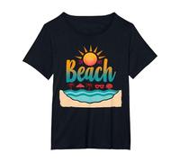 En mi Playa: Vacaciones de Verano en el paraíso Tropical Camiseta, Mujer Tallas Grandes, Negro, 2XL Grande