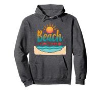 En mi Playa: Vacaciones de Verano en el paraíso Tropical Sudadera con Capucha, Unisex para Adultos, Jaspeado Oscuro, S