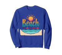 En mi Playa: Vacaciones de Verano en el paraíso Tropical Sudadera, Unisex para Adultos, Azul Real, S