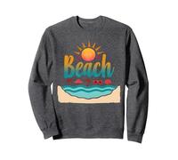 En mi Playa: Vacaciones de Verano en el paraíso Tropical Sudadera, Unisex para Adultos, Jaspeado Oscuro, S