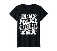 En Mi Policía Novia Era Divertido Policía Esposa Vida Camiseta gráfica económica, Mujer, Negro, XL